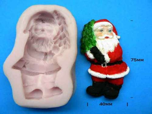 Santa and Tree Silicone Mould - Click Image to Close